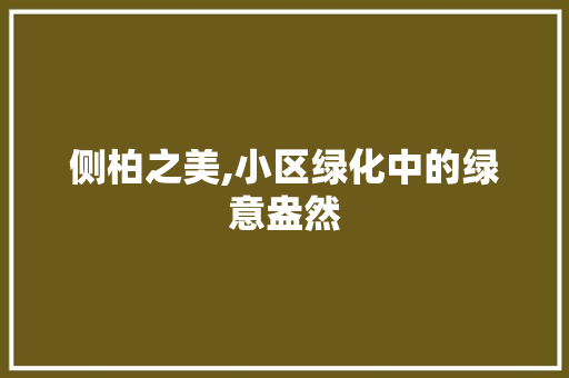 侧柏之美,小区绿化中的绿意盎然