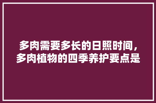 多肉需要多长的日照时间，多肉植物的四季养护要点是什么。