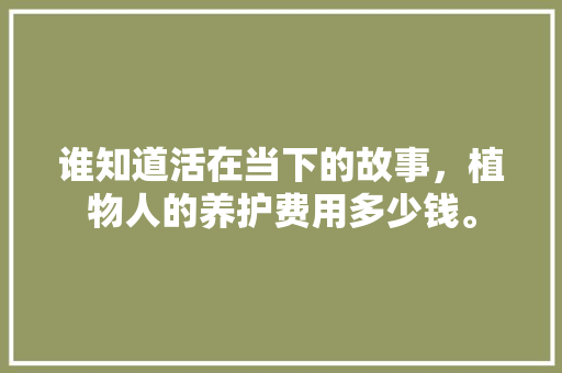谁知道活在当下的故事，植物人的养护费用多少钱。